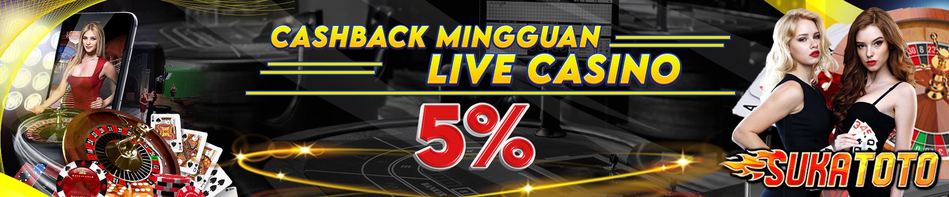 CASHBACK MINGGUAN LIVE CASINO 5%